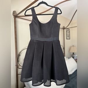 Aidan Mattox Fit & Flare Black Mesh Dress